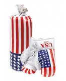 SAC DE FRAPPE USA + GANTS DE BOXE 8 OZ - JOUET SPORT DE COMBAT