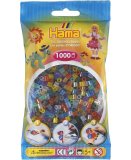 SACHET DE 1000 PERLES A REPASSER HAMA MIDI COULEURS ASSORTIES TRANSPARENTES - LOISIRS CREATIFS - 207-53