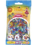 SACHET DE 1000 PERLES A REPASSER HAMA MIDI COULEURS ASSORTIES TRANSPARENTES PAILLETEES - 207-54