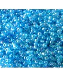 SACHET DE 500G DE PERLES DE ROCAILLES BLEUE TURQUOISE TRANSPARENTE - 035