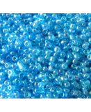 SACHET DE 500G DE PERLES DE ROCAILLES BLEUE TURQUOISE TRANSPARENTE - 035