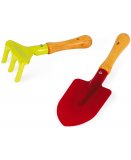 SET 2 OUTILS DE JARDIN METAL ENFANT - PELLE - RATEAU - JARDINAGE - JOUET PLEIN AIR