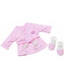 SET BAIN BABY ANNABELL : PEIGNOIR ET CHAUSSONS - HABIT POUPEE 46 CM - ZAPF CREATION