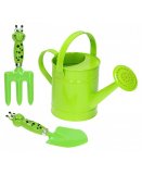 SET DU PETIT JARDINIER GRENOUILLE : ARROSOIR + OUTILS METAL - JARDINAGE - PLEIN AIR