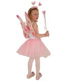 SET PAPILLON ROSE ENFANT FILLE - KIT DEGUISEMENT FEE 4 PIECES