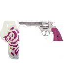 SET PISTOLET EN METAL ET PLASTIQUE COW GIRL 8 COUPS + ETUI - GONHER - 180