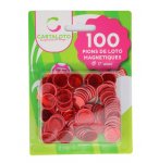 100 PIONS DE LOTO MAGNETIQUES ROUGE - JETONS MARQUAGE - ACCESSOIRE BINGO - CARTALOTO