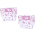 2 COUCHES CULOTTE OURSON / LAPIN EN TISSU AVEC SCRATCH SUR LES COTES BABY BORN - 36 CM - ZAPF CREATION - 828908