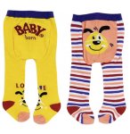 2 PAIRES DE COLLANTS CHIEN : JAUNE ET ORANGE BABY BORN 43 CM - ZAPF CREATION