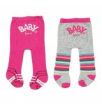 2 PAIRES DE COLLANTS : GRISE + ROSE BABY BORN 43 CM - ZAPF CREATION