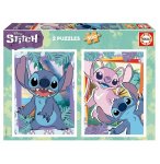2 PUZZLES DISNEY STITCH : PORTRAITS DE STITCH & ANGEL 2 X 500 PIECES - DESSIN ANIME - EDUCA - 19732