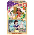 2 PUZZLES EN BOIS DISNEY PRINCESS : VAIANA & BLANCHE NEIGE 2 X 50 PIECES - DESSIN ANIME - EDUCA - 19961