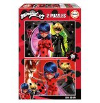 2 PUZZLES MIRACULOUS : LADYBUG, CHAT NOIR ET RENA ROUGE 2 x 48 PIECES - DESSIN ANIME - EDUCA - 19968