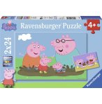 2 PUZZLES PEPPA PIG EN PROMENADE ET LE GOUTER 24 PIECES - RAVENSBURGER - 090822