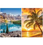 2 PUZZLES PLAGE PARADISIAQUE ET LAC DE MONTAGNE 500 PIECES - EVASION, PAYSAGE - RAVENSBURGER - 172672