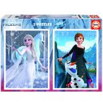 2 PUZZLES REINE DES NEIGES : ELSA ANNA OLAF 500 PIECES - COLLECTION DISNEY - EDUCA - 19016