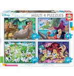 4 PUZZLES ENFANT DISNEY : 101 DALMATIENS - LIVRE DE LA JUNGLE - PETER PAN - ALICE  50 - 80 - 100 - 150 PIECES - EDUCA - 18105