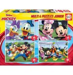 4 PUZZLES ENFANT DISNEY : MICKEY PLUTO DINGO MINNIE ET DONALD 20 - 30 - 60 - 80 PIECES - EDUCA - 18627