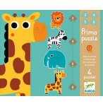 4 PUZZLES PRIMO - LES ANIMAUX DE LA JUNGLE 3 - 4 - 5 - 6 PIECES - DJECO - DJ07135