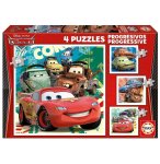 4 PUZZLES PROGRESSIFS CARS DISNEY PIXAR : FLASH MCQUEEN ET SES AMIS 12 / 16 / 20 / 25 PIECES - EDUCA - 14942