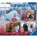 4 PUZZLES PROGRESSIFS LA REINE DES NEIGES : ELSA ANNA NOKK OLAF SWEN 12 - 16 - 20 - 24 PIECES - RAVENSBURGER - 030644