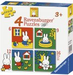 4 PUZZLES PROGRESSIFS LAPIN MIFFY 6 - 9 - 12 - 16 PIECES - RAVENSBURGER - 071142