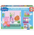 4 PUZZLES PROGRESSIFS : PEPPA LE COCHON / PIG 12 - 16 - 20 - 25 PIECES - EDUCA - 16817