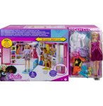 BARBIE MAISON : LE DRESSING TRANSPORTABLE + 25 ACCESSOIRES - HABITS - VETEMENT - 1 POUPEE MANNEQUIN - MATTEL - GBK10