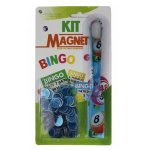BATON MAGNETIQUE SYMBOLES BINGO BLEU + 100 PIONS DE LOTO - RAMASSE JETONS - CARTALOTO
