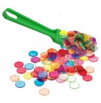 BATON MAGNETIQUE VERT + 100 PIONS DE LOTO - RAMASSE JETONS - KIT ACCESSOIRES BINGO