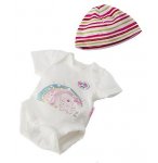 BODY IMPRIME + BONNET RAYE POUPON 43 CM BABY BORN - ZAPF CREATION (26)