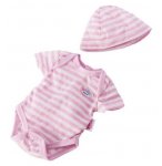 BODY RAYE ROSE ET BLANC + BONNET POUPON 43 CM BABY BORN - ZAPF CREATION (02)