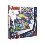 BOITE MULTIJEUX AVENGERS MARVEL 4 PLATEAUX : MARELLE, DAMES, PETITS CHEVAUX, ECHELLE - CARTAMUNDI