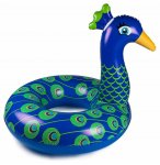 BOUEE GONFLABLE GEANTE XXL PAON BLEU ADULTE - BOUEE ANIMAL PISCINE - BIG MOUTH