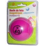 BOULE DE LOTO MAGNETIQUE NUMEROTEE FUSHIA + 100 PIONS DE LOTO - RAMASSE PIONS - LOTOQUINE