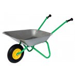 BROUETTE METAL ENFANT AIR TYRE ROUE GONFLABLE GRISE / VERTE - ROLLY TOYS - JOUET JARDINAGE