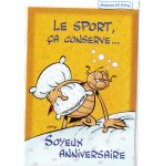 CARTE D'ANNIVERSAIRE SPORTIF BD - LE SPORT SA CONSERVE - CARTE  ANIMAUX ENFANT ADULTE (14)