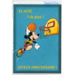 CARTE JOYEUX ANNIVERSAIRE MICKEY FAIT DU BASKET + ENVELOPPE - CARTERIE DISNEY - DESSIN ANIME - ENFANT - ADULTE - FILLE - GARCON (34)