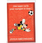 CARTE JOYEUX ANNIVERSAIRE MICKEY FAIT DU FOOT + ENVELOPPE - CARTERIE SPORT FOOTBALL - ENFANT - ADULTE - FILLE - GARCON (3)