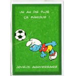 CARTE JOYEUX ANNIVERSAIRE SCHTROUMPF FOOT + ENVELOPPE - CARTERIE BD - FOOTBALL SPORTIF - ENFANT - ADULTE - FILLE - GARCON (24)