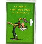 CARTE LUCKY LUKE LE SPORT C'EST BON POUR LA DETENTE + ENVELOPPE - CARTERIE BD - ENFANT - ADULTE - FILLE - GARCON (25)