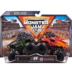 COFFRET 2 MONSTER JAM : ALIEN INVASION ET BAKUGAN DRAGONOID - VEHICULE MINIATURE METAL NOIR ROUGE - SPIN MASTER