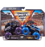 COFFRET 2 MONSTER JAM : MOWARK WORRIOR ET STONE CRUSHER - VEHICULE MINIATURE METAL NOIR BLEU - SPIN MASTER