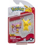 COFFRET 2 POKEMON BATTLE FIGURE PIKACHU + CAPUMAIN - POKEMON - FIGURINE ACTION - BANDAI