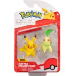 COFFRET 2 POKEMON BATTLE FIGURE PIKACHU + GERMIGNON - POKEMON - FIGURINE ACTION - BANDAI