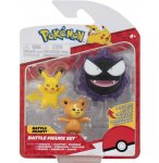 COFFRET 3 POKEMON BATTLE FIGURE PIKACHU - TEDDIURSA - FANTOMINUS - POKEMON - FIGURINE ACTION - BANDAI