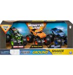 COFFRET 3 VEHICULES MONSTER JAM : BLUE THUNDER - EL TORO LOCO - GRAVE DIGGER - VOITURE COLLECTION SHAKER - SPIN MASTER