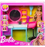 COFFRET BARBIE SALON DE COIFFURE ET POUPEE MANNEQUIN + 16 ACCESSOIRES - MATTEL - HKV00
