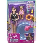COFFRET BARBIE SKIPPER BABYSITTER AVEC PISCINE + PETITE FILLE + 5 ACCESSOIRES  - MATTEL - GRP39 - POUPEES ET ACCESSOIRES