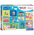 COFFRET DE 10 PUZZLES ENFANT PEPPA PIG ET SES AMIS 18 - 30 - 48 - 60 - PIECES - PEPPA LE COCHON